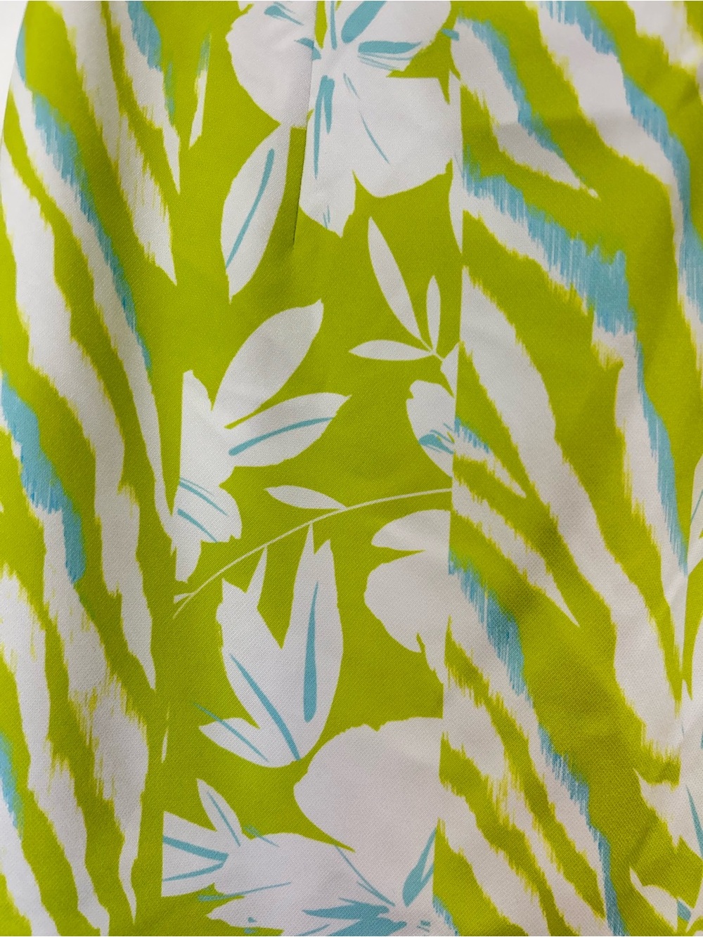 French Connection Lime Green Floral Puff-Sleeve Mini Dress - Picture 3 of 5